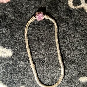 Silver Pandora Bracelet with Pink Accents